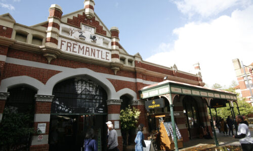 The Fremantle Markets is a public market located on the corner of South Terrace and Henderson Street, Fremantle, Western Australia.Built in 1897, it houses over 150 shops for craftspeople, fashion designers, and merchants in the historic Hall, and fresh food producers, vegetable growers and food retailers in The Yard.